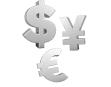 通貨記号は、グローバル市場や外国為替取引を表す強力なイメージです。