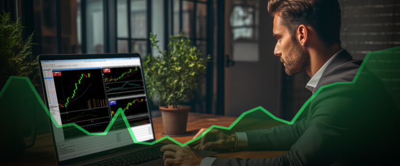 Infográfico ilustrando etapas para ganhar dinheiro por meio de negociação forex, apresentando gráficos e estratégias-chave para o sucesso.