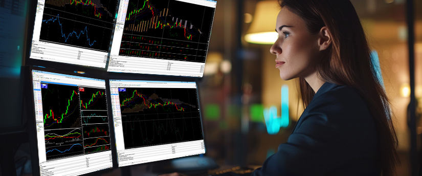Trader reviewing charts as part of trading routines for clarity and performance analysis